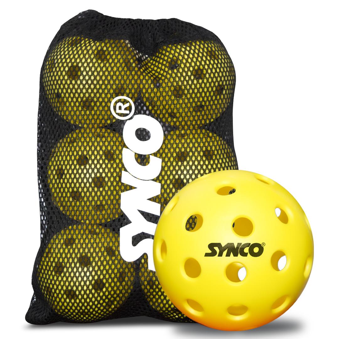 Synco Pickleball Ball S40 - Pack of 6 | High-Performance Outdoor Pickleballs | 40-Hole Durable Design